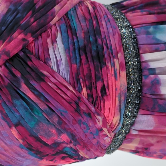 Calvin Klein Floral Beaded Maxi Dress Purple 6 wedding evening formal preppy - Picture 5 of 10